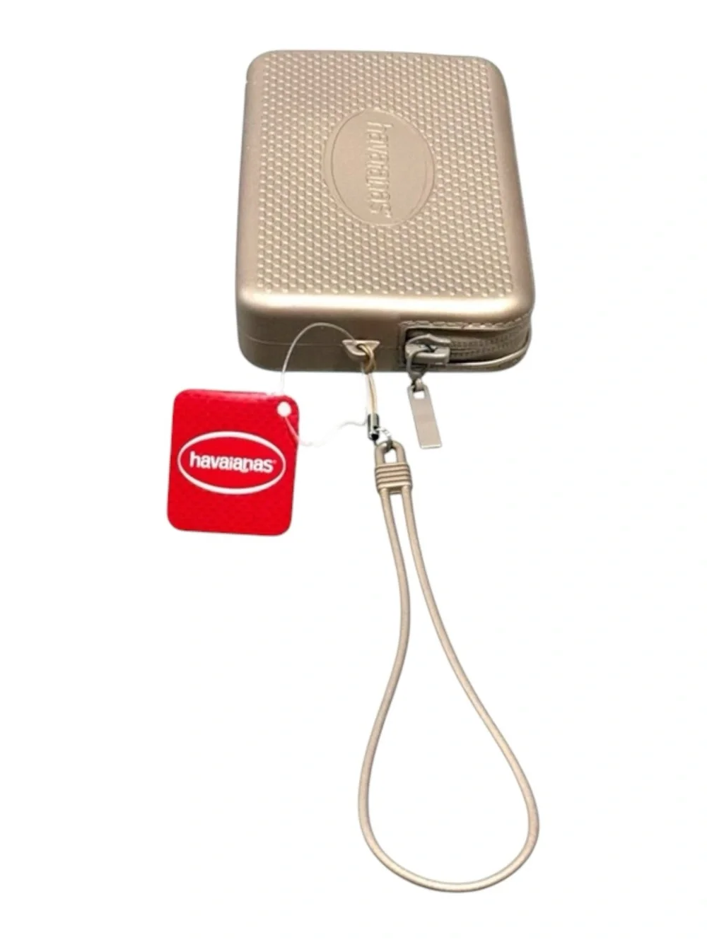 new Havaianas 𖣴 Water Resistant Wristlet Mini Bag 𖣴 Rose Gold 𖣴 Clutch Makeup 𖣴